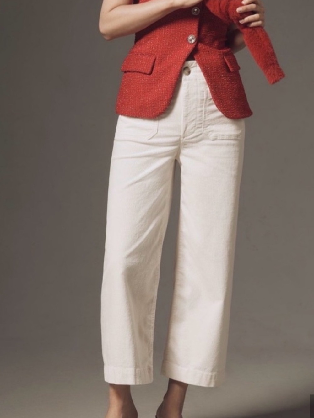 Maeve The Colette Bow corduroy crop wide leg trousers size 25 - Picture 2 of 8
